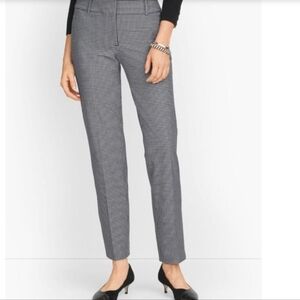 Talbot's Hampshire Stretchy Houndstooth Straight Leg Ankle Pants, 18W